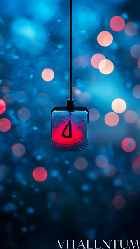 Pendant of neon dusk hums quietly in bokeh-swept haze