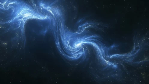Starlit Nebula River Curling Through Midnight Void.