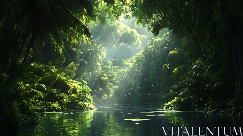 Jungle's Secret Waterway Glows With Emerald Wonder