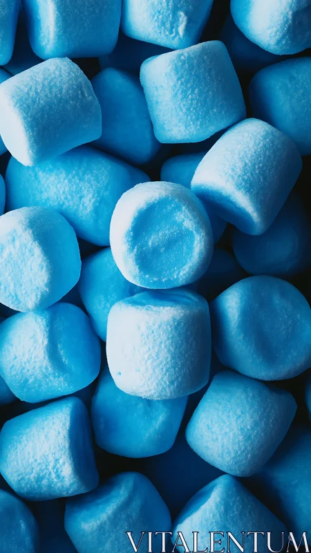 Blue Marshmallows Create Confectionery Dreams Against Darkness