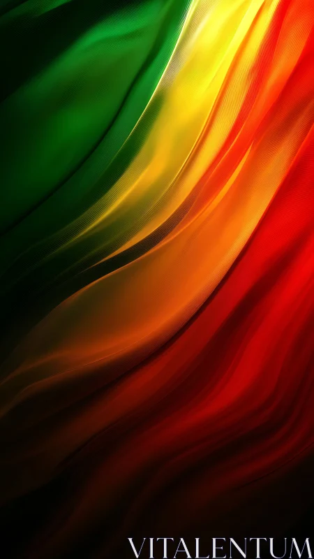 River of molten spectrum silk in lush tricolor cascade.