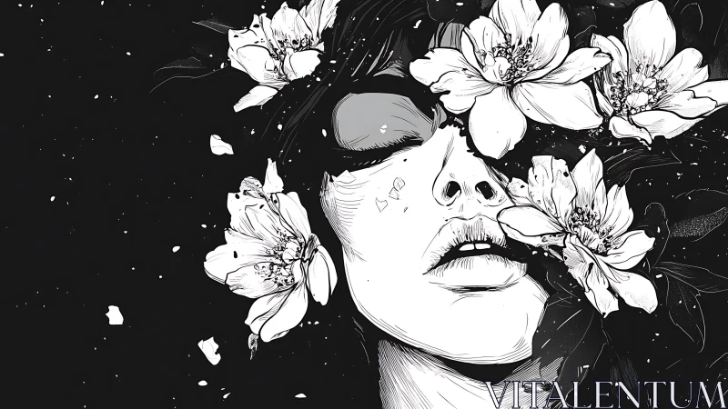 Dreamer rests in quiet bloom as delicate flowers drift close