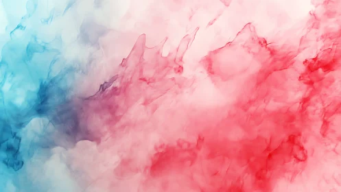 Bilateral cyan and magenta ink diffusion forms ethereal gradient field