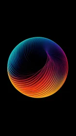 Radiant color vortex curls into a glowing circular embrace