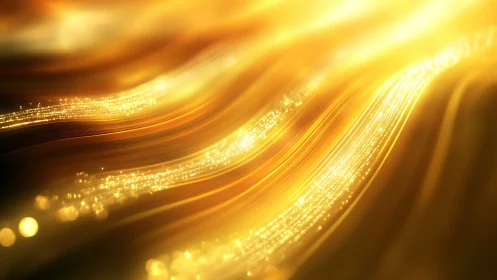 Golden photonic wavefronts with luminescent particle streams.