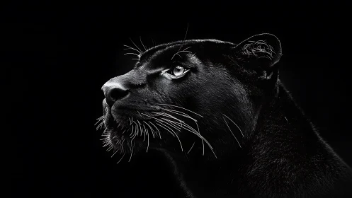Black Panther Portrait in Monochrome Contrast