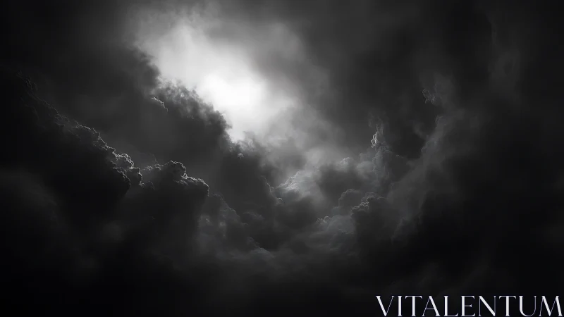 Volumetric storm clouds form a high-contrast aperture of light