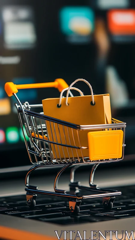 Tiny cart rolls boldly across the keyboard marketplace