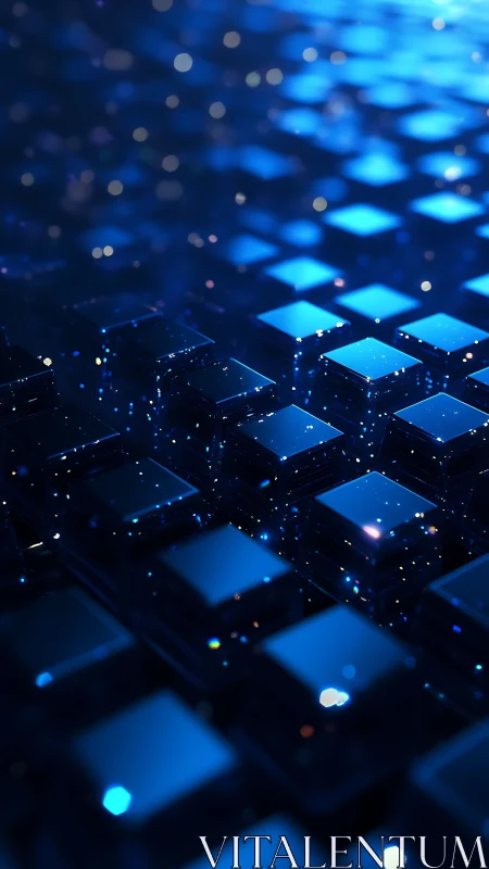 Midnight data cubes drifting through electric starlight.