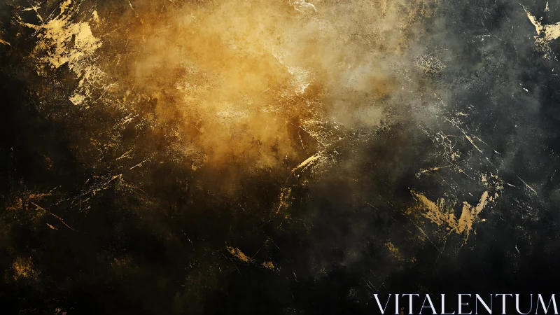 Abstract golden and black textured background in grunge style.