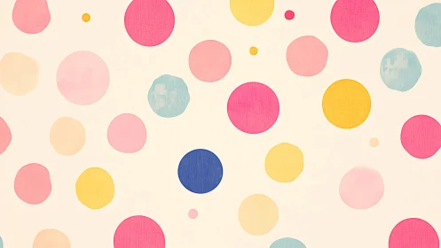 Polka dot pattern shows textured pastel circles on neutral ground