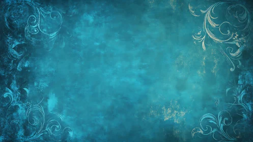 Turquoise mist ballroom with swirling vintage flourishes.