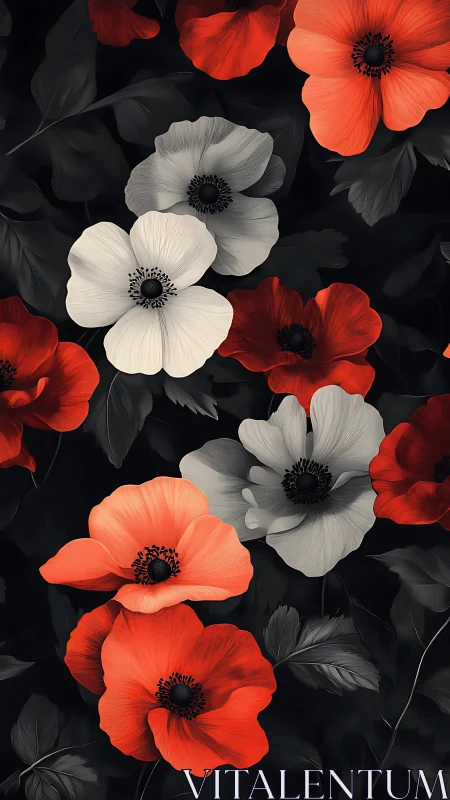 Luminous Blooms: Where Red Meets White in Garden Magic.