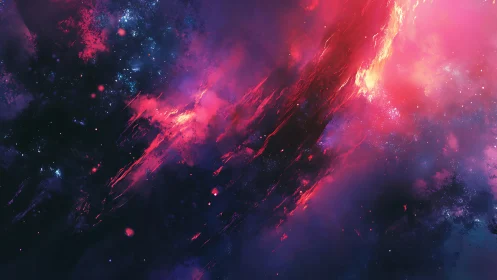 Nebula rivers ignite a cosmic sky in luminous magenta