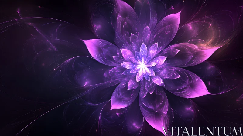 Radial fractal flower structure forms layered luminous petals