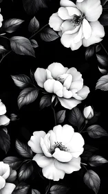 Monochrome Floral Composition with White Blooms.