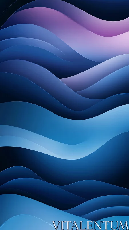Layered blue and purple waves in clean abstract design.