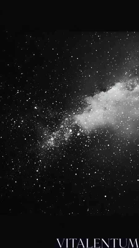 Starlit dust river drifting softly through obsidian night.