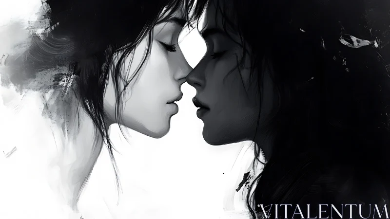 Two Faces in Profile Merging into Black and White