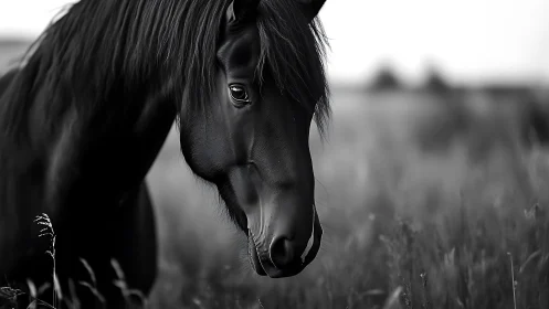 Moonlit grace in monochrome fields of whispering grass.
