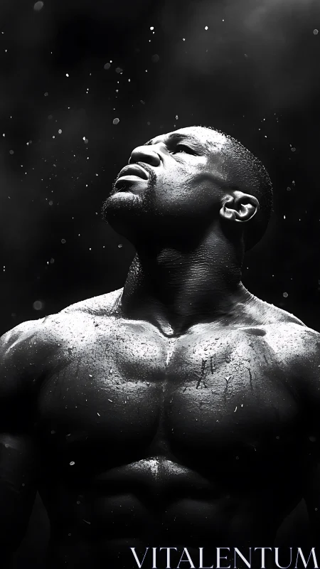 Masculine Physique Study in Dramatic Chiaroscuro Lighting