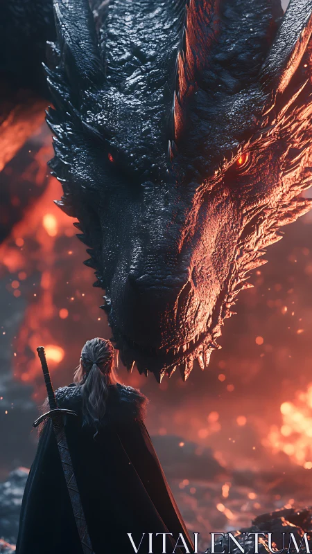 Dragonfire standoff as lone warrior meets a molten-eyed titan.