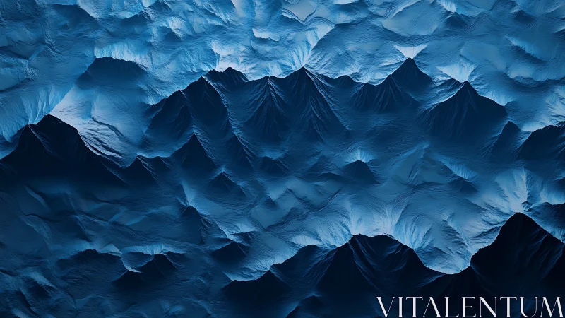 Glacial ridge topography in monochrome blue relief rendering.