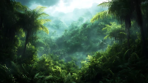 Emerald Cathedral: Lost Jungle Sanctuary Bathed in Ethereal Light.