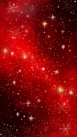 Red gradient field with white snowflake pattern overlay.