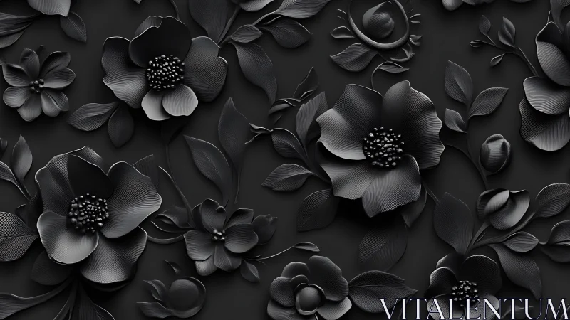 Monochrome Blooms Rise in Dimensional Relief