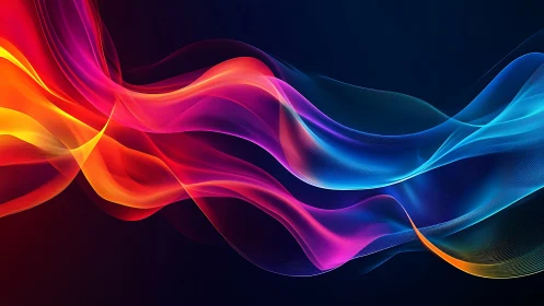 Dynamic chromatic waveforms in luminous digital abstraction.