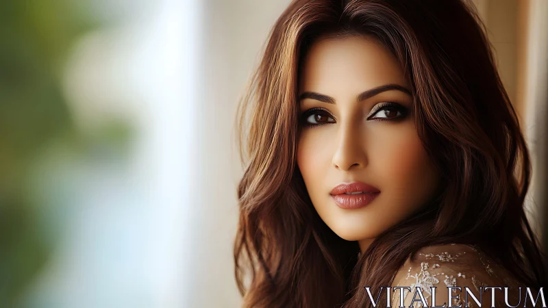 Portrait of woman with soft light and warm tones.