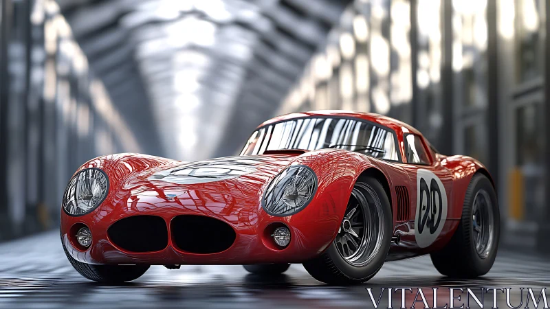 Retro racer prowls a glassy tunnel of light and speed.