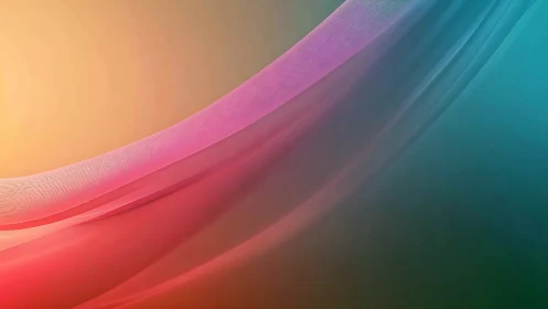 Gradient mesh ribbons curve across warm to cool color field