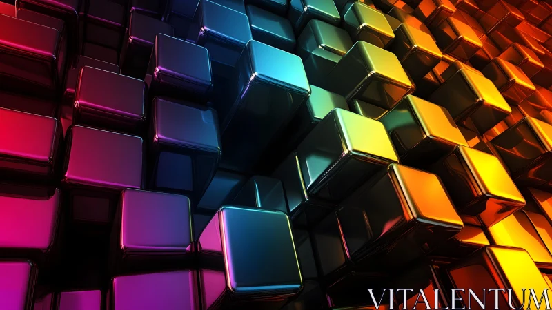 Chromatic specular cube lattice under gradient illumination.