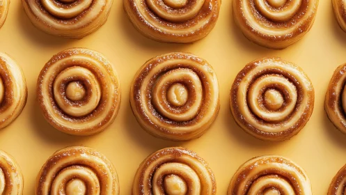 Glazed Spiral Pastries: Symmetric Grid Composition.