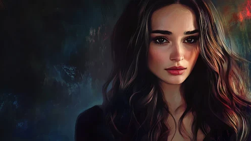 Digital painting portrait with dramatic chiaroscuro lighting.