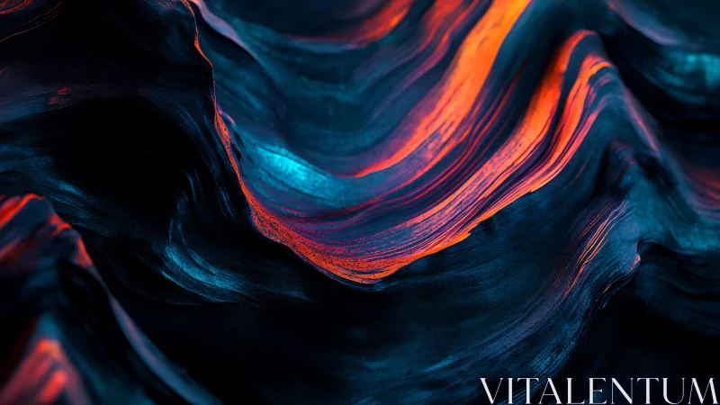 Spectral stratified waveforms in neon-illuminated digital strata.