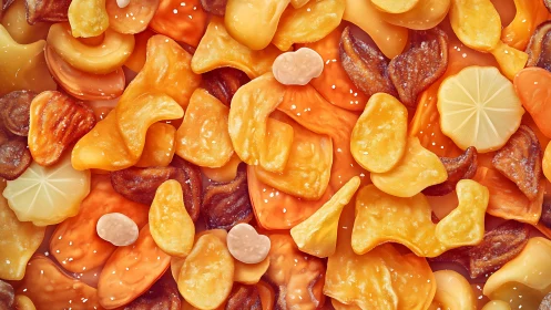 Candy Medley Bursting in Golden and Coral Splendor.