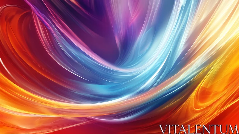 Curved abstract light streaks in vibrant warm and cool colors.