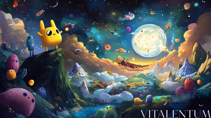 Moonlit Jelly Valley where stubby cosmic critters wander.