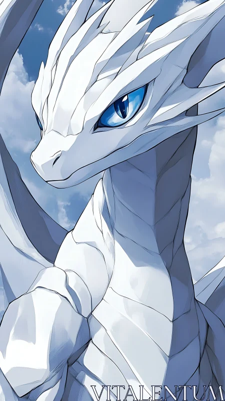 White dragon portrait shows detailed cel-shaded anatomy