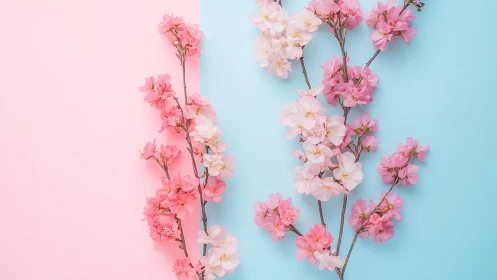 Pink Carnation Sprays: Pastel Color Field Study