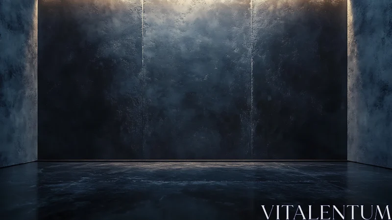 Moody steel chamber washed in quiet cinematic glow.