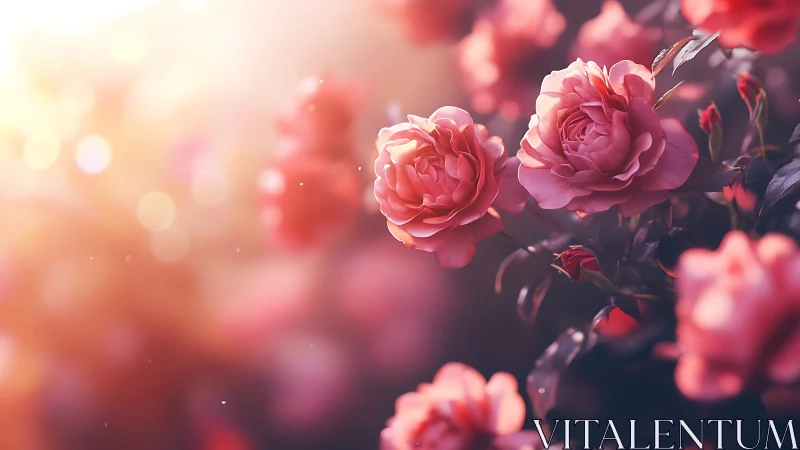 Peonies Dancing in Golden Afternoon Warmth