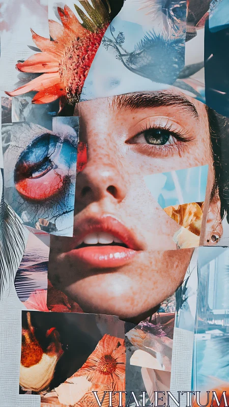 Sunlit freckles spliced with dream-bright florals and skies.