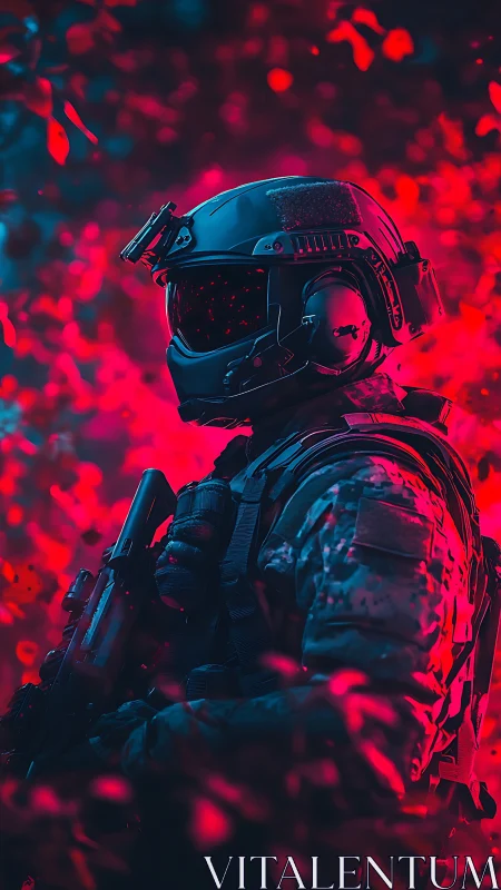 Neon jungle swallows a future soldier in electric hush