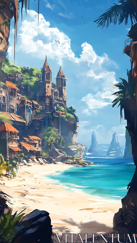 Clifftop Castle Sanctuary Overlooking Turquoise Paradise.