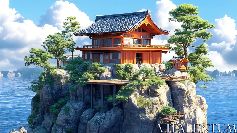 Clifftop Sanctuary: A Japanese Temple Among the Clouds