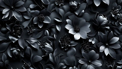 Monochromatic floral composition with layered petal structures